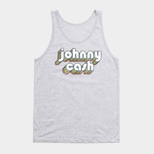 Johnny Cash - Retro Rainbow Letters Tank Top